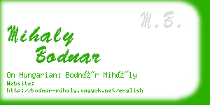 mihaly bodnar business card